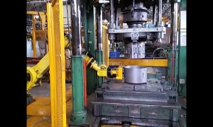 Lifting Steel Part with Magnetic Gripper on Robotic Arm