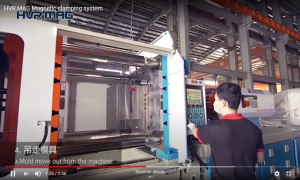 Injection Molding Machine Changing Mold with Magnetic Quick Mold Change System - HVR MAG