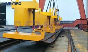 Multiple Steel Plates Loading Single Plate Unloading with HVR Lifting Magnets
