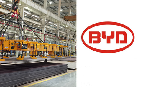 Lifting Electromagnet for Extra-Long Steel Plate Handling in BYD