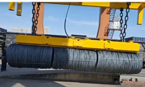 Lifting Hot Rolled Steel Wire Rods with Electromagnets - Electric Lifting Magnet 