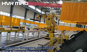 Magnetic Grippers in Robotics for Machine Tending Welding Steel Material Handling