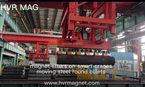 Magnetic Lifting of Steel Round Billets on Smart Crane - HVR MAG
