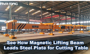 See How HVR Magnetic Lifting Beam Loads Steel Plate for Cutting Table